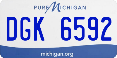 MI license plate DGK6592
