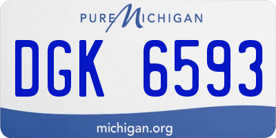 MI license plate DGK6593