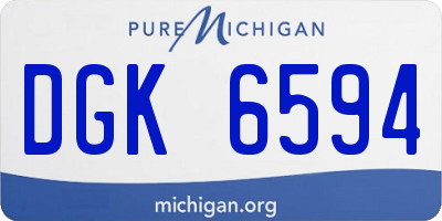 MI license plate DGK6594