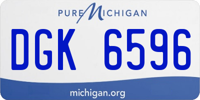 MI license plate DGK6596