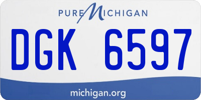 MI license plate DGK6597