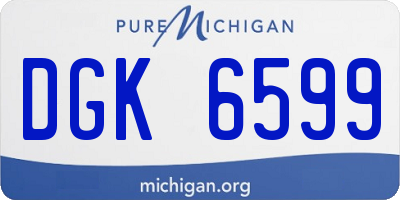 MI license plate DGK6599