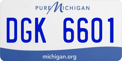 MI license plate DGK6601