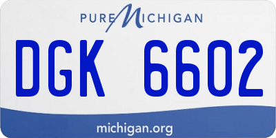MI license plate DGK6602