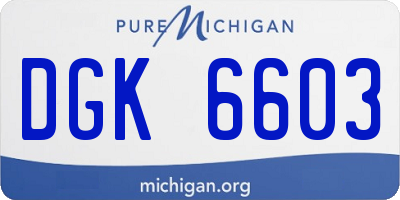 MI license plate DGK6603