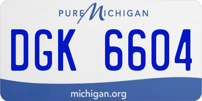 MI license plate DGK6604