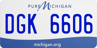 MI license plate DGK6606