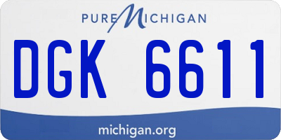 MI license plate DGK6611