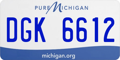 MI license plate DGK6612