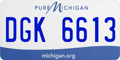 MI license plate DGK6613