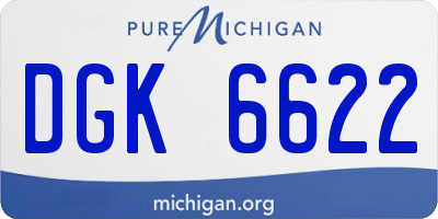 MI license plate DGK6622