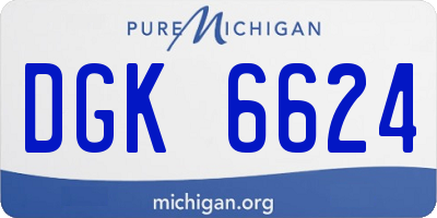 MI license plate DGK6624