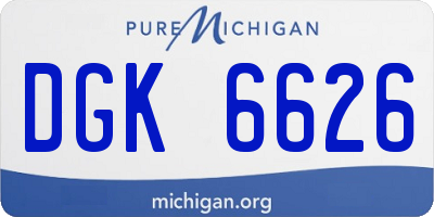 MI license plate DGK6626