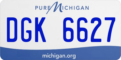MI license plate DGK6627