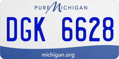MI license plate DGK6628