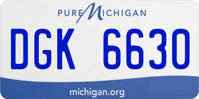 MI license plate DGK6630