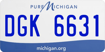 MI license plate DGK6631