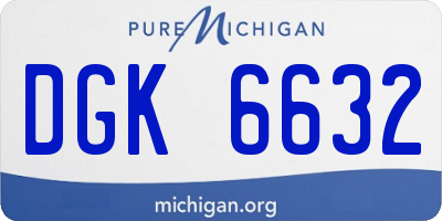 MI license plate DGK6632