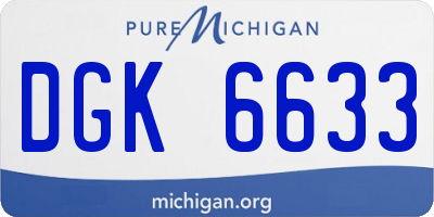 MI license plate DGK6633