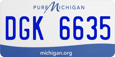 MI license plate DGK6635