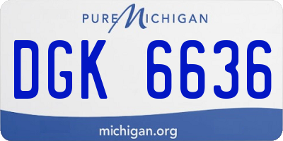MI license plate DGK6636