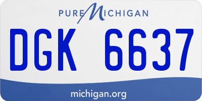 MI license plate DGK6637