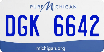 MI license plate DGK6642