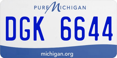 MI license plate DGK6644