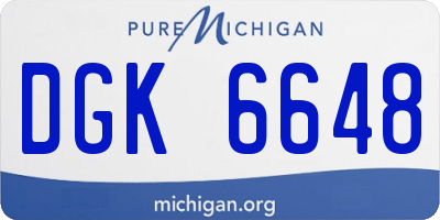 MI license plate DGK6648