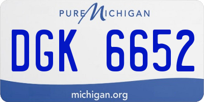 MI license plate DGK6652