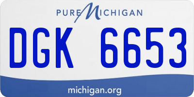 MI license plate DGK6653