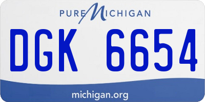 MI license plate DGK6654