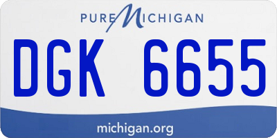 MI license plate DGK6655