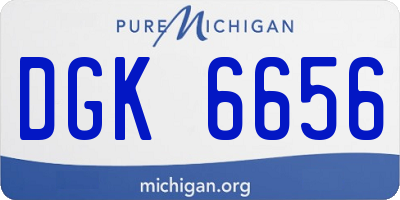 MI license plate DGK6656