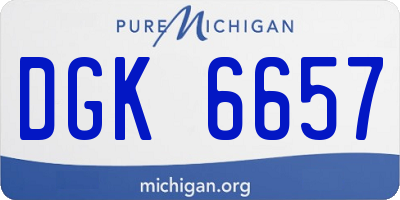 MI license plate DGK6657