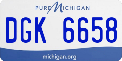 MI license plate DGK6658