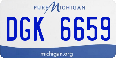 MI license plate DGK6659