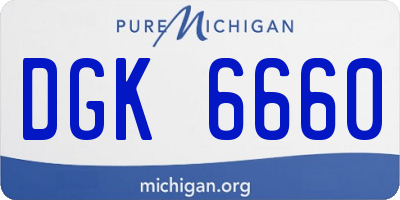 MI license plate DGK6660