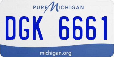 MI license plate DGK6661
