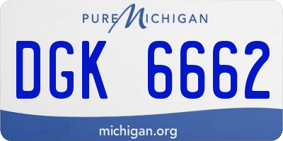 MI license plate DGK6662