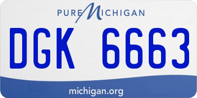 MI license plate DGK6663