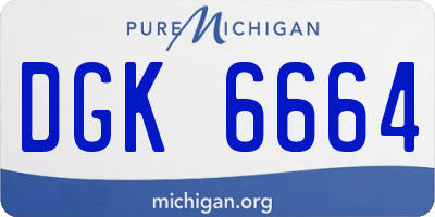 MI license plate DGK6664