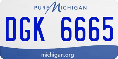 MI license plate DGK6665