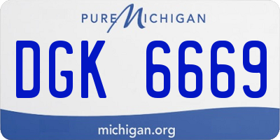 MI license plate DGK6669