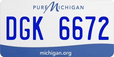 MI license plate DGK6672