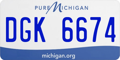 MI license plate DGK6674