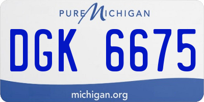 MI license plate DGK6675