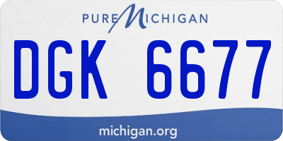 MI license plate DGK6677