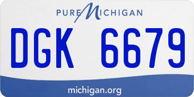 MI license plate DGK6679