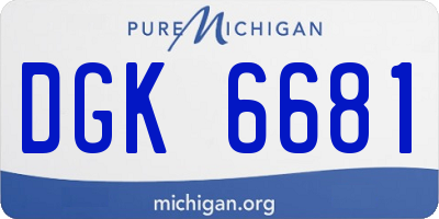 MI license plate DGK6681
